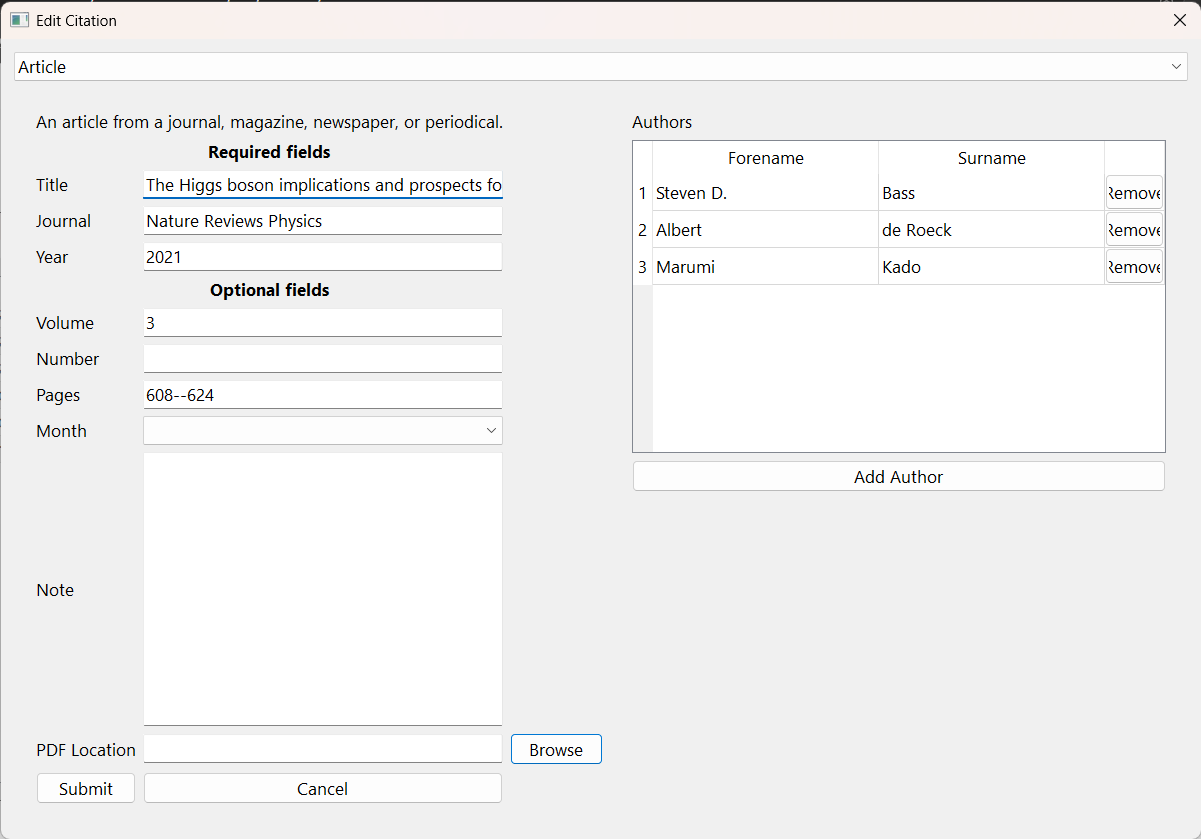 Form screenshot